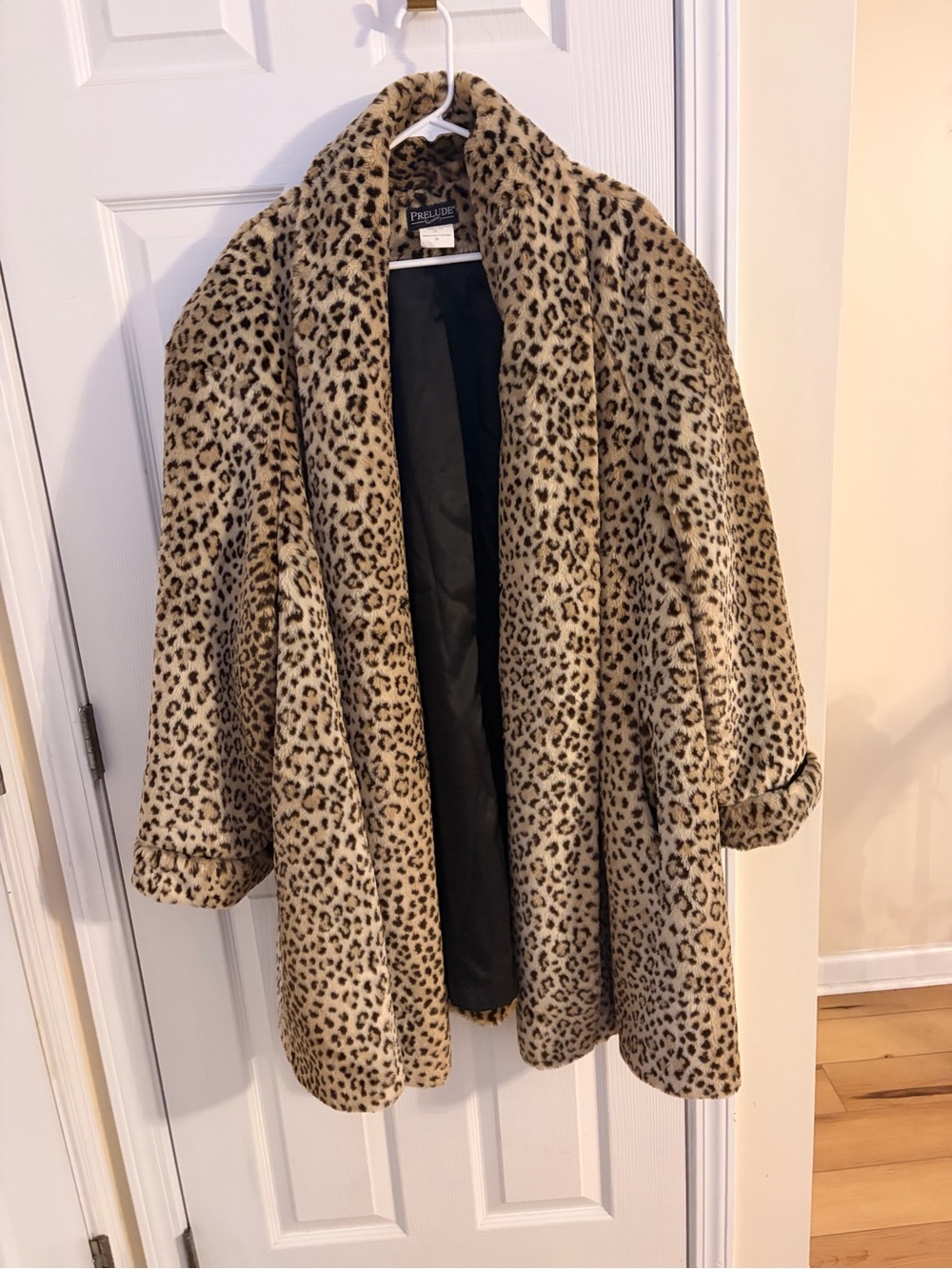 Prelude Leopard-Print Teddy Jacket in Beige/Black